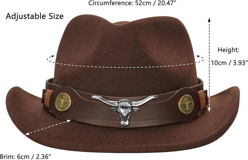 Vikodah Kids Wide Brim Western Cowboy Cowgirl Hat - Boys Girls Felt Fedora Hats for 2-6 Years - Image 4